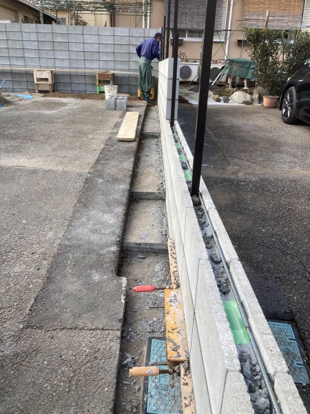 ブロックフェンス工事